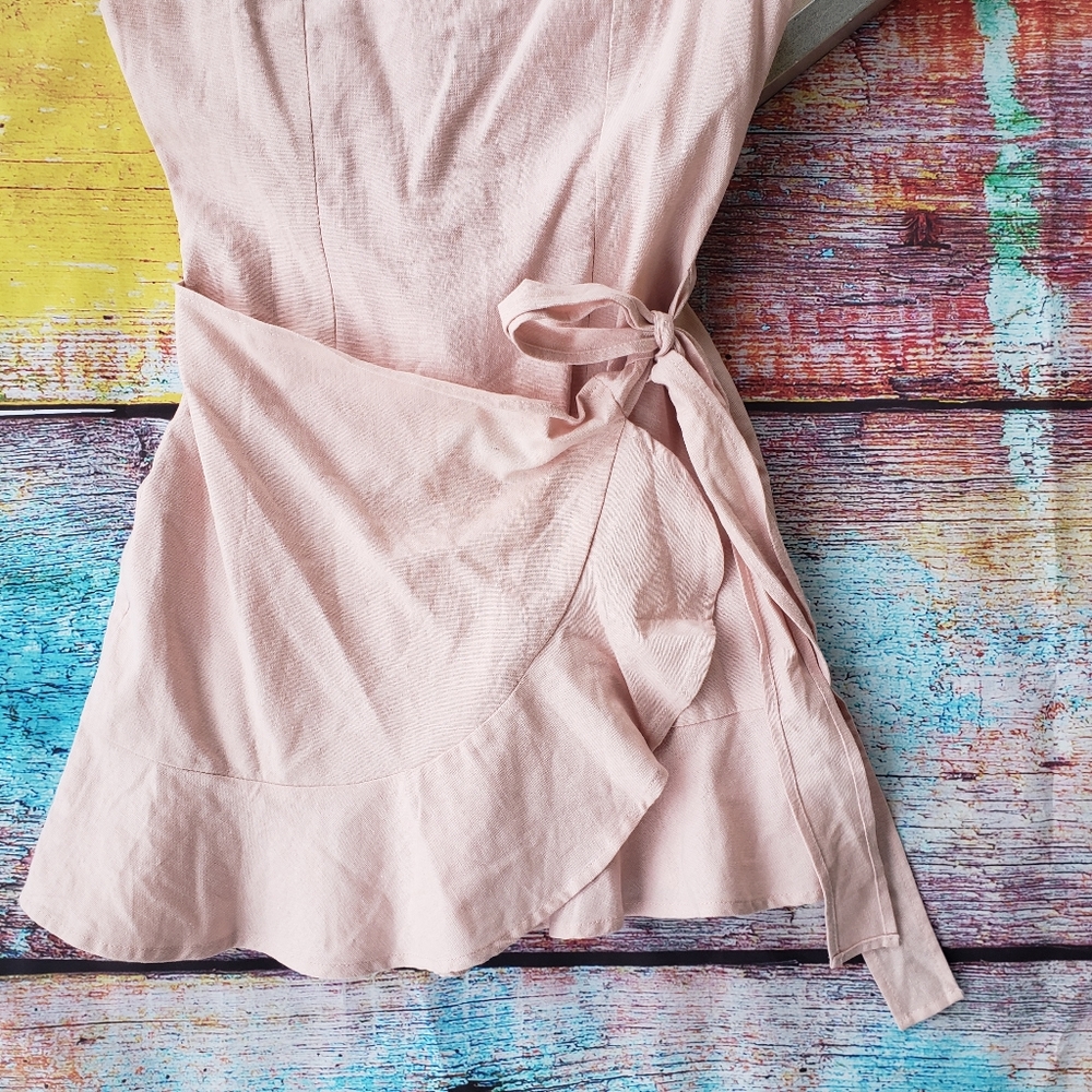 Princess Polly Blush Cottage Hill Wrap Mini Dress - Picture 10 of 14